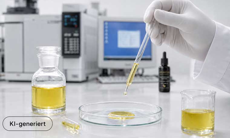 Argandor Cosmetic Kaktusfeigenkernöl wird im Labor untersucht