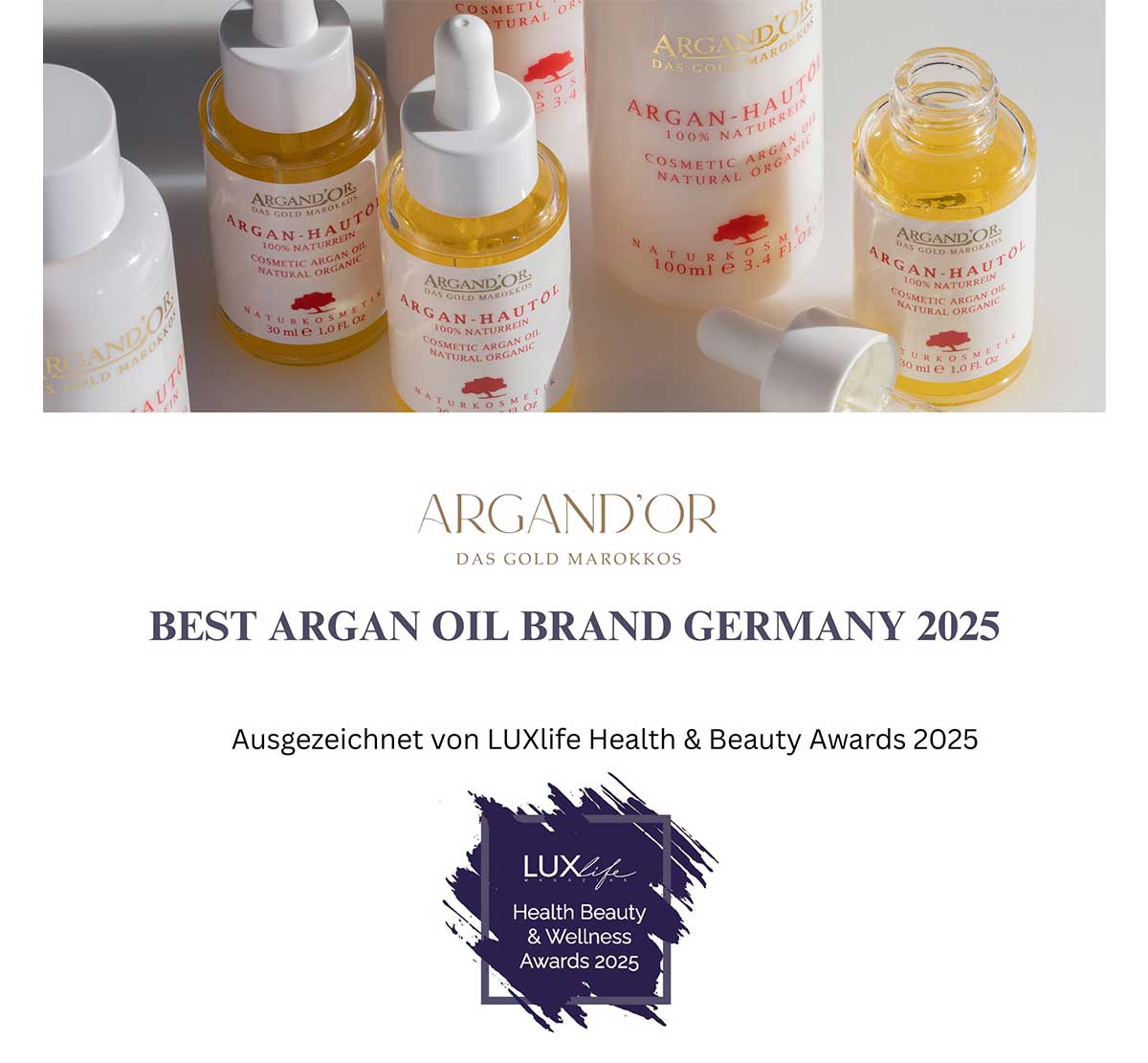 Arganöl-Hautöl Bio 20 ml – DERMATEST "sehr gut" – Laborgeprüfte Reinheit & Echtheit