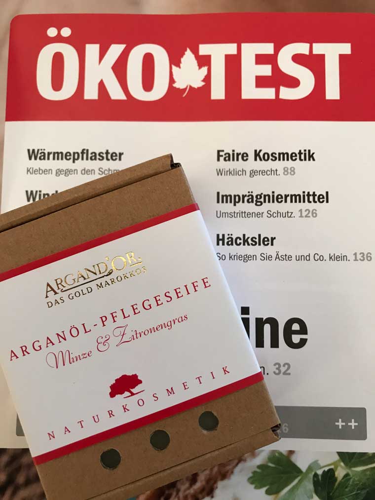 Auszeichnung Öko-Test sehr gut Arganöl Seife