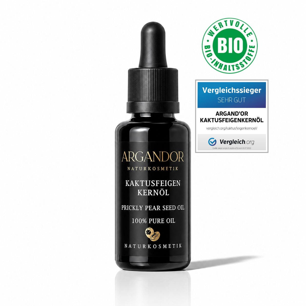 Kaktusfeigenkernöl Bio – 100% Natur pur -  Laborgeprüfte Reinheit & Echtheit