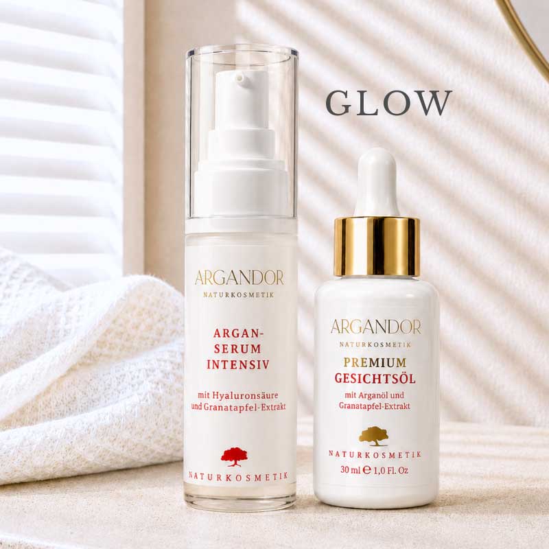 Pflegeset GLOW: Argan-Serum Intensiv & PREMIUM Gesichtsöl