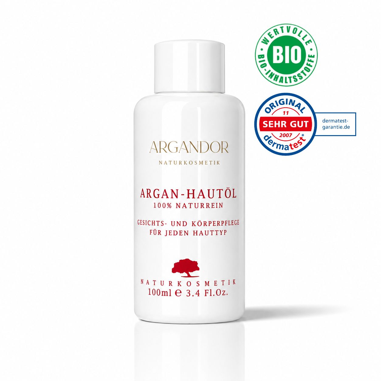Arganöl-Hautöl Bio 100 ml – DERMATEST "sehr gut" - Laborgeprüfte 100% Reinheit & Echtheit