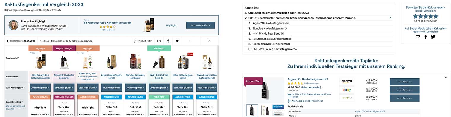 Screenshot vergleich.org 2023