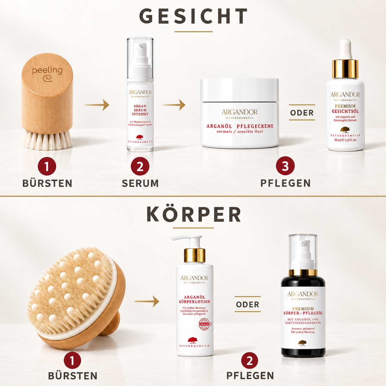"2 in 1" Körperbürste aus Bambusholz