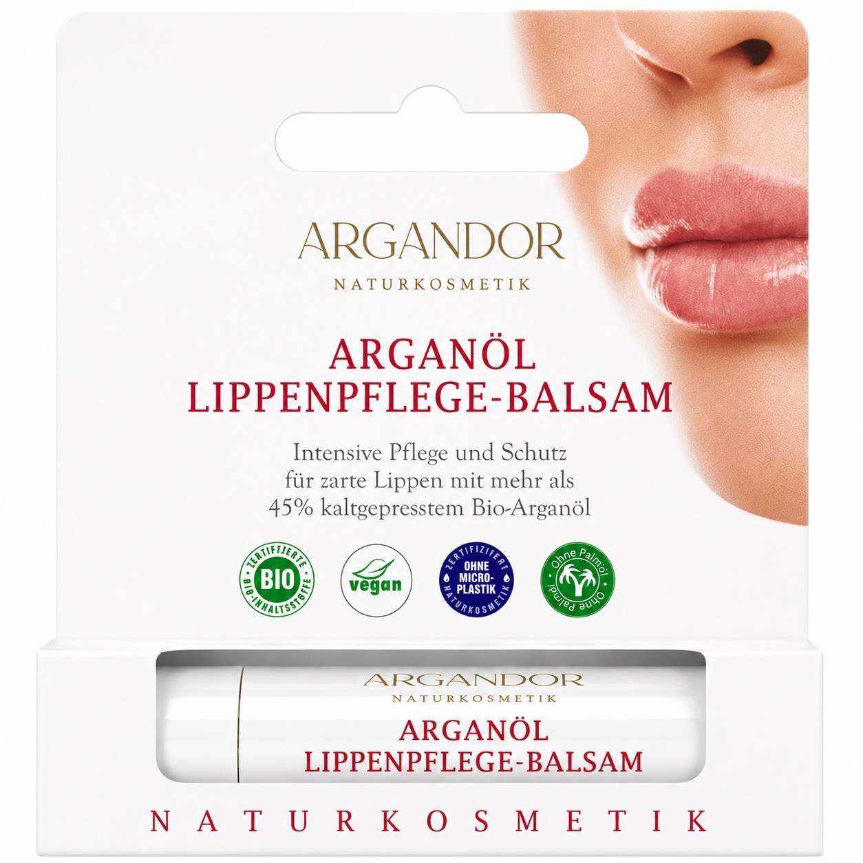 Arganöl Lippenpflege-Balsam - vegan, bio, ohne Palmöl
