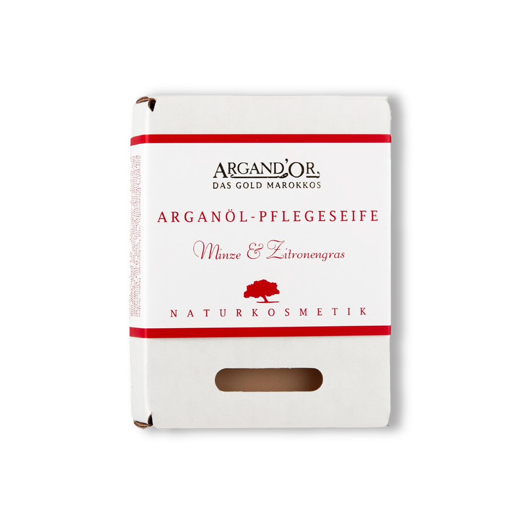 Arganöl Pflegeseife "Minze & Zitronengras" - mit Bio-Ölen