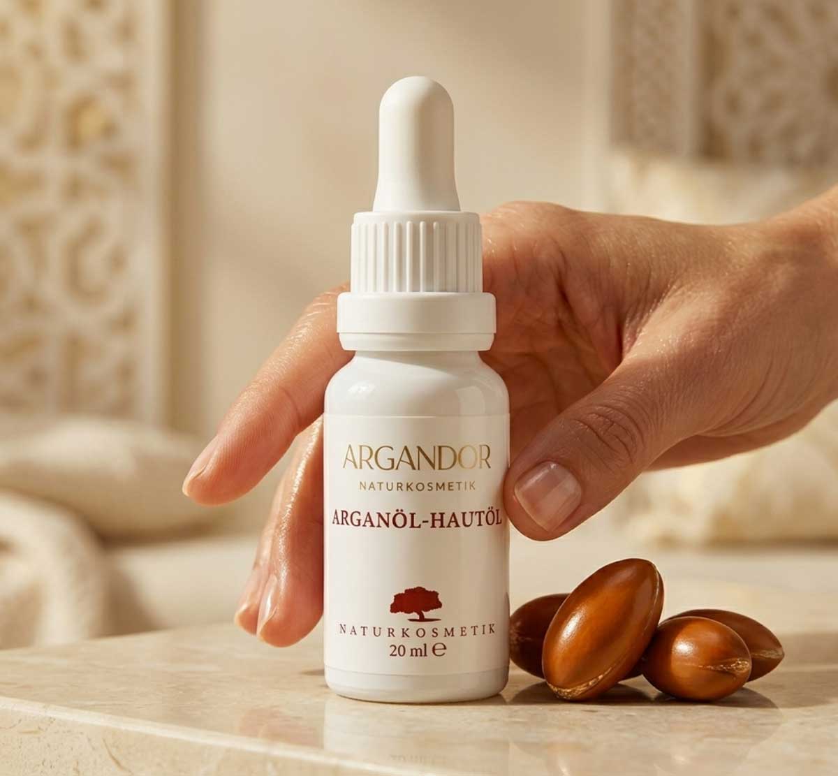 Arganöl-Hautöl Bio 20 ml – DERMATEST "sehr gut" – Laborgeprüfte Reinheit & Echtheit